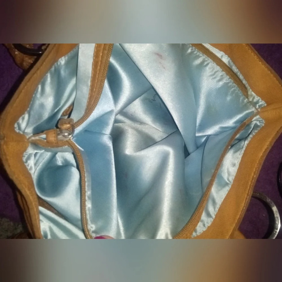 The Sak Light Tan Leather Embossed Peace Sign Tote/Shoulder Bag - Picture 6 of 8